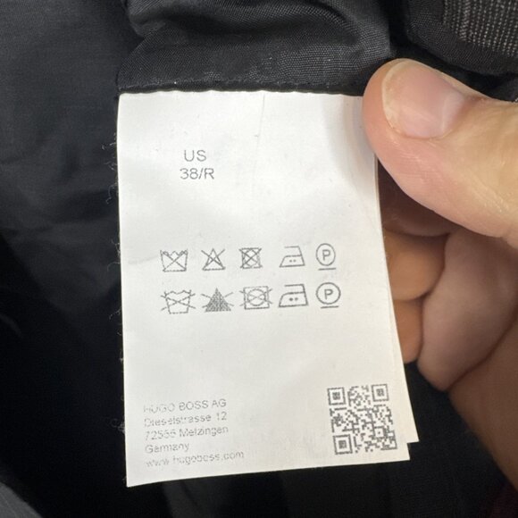 Hugo Boss Virgin Wool Windowpane Blazer Men’s 38R Made USA Sports Coat Gray - Picture 8 of 10